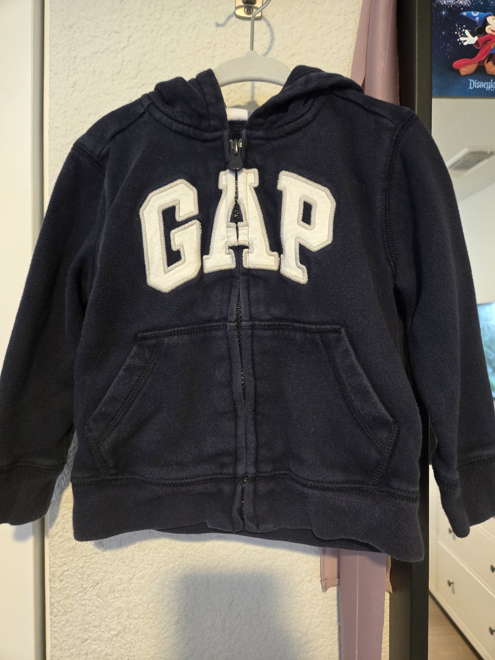 GAP Kids Navy Blue Hoodie with White Logo Appliqué